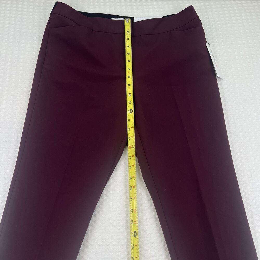 Liz Claiborne Emma Ankle Pants Womens 10 Burgundy Slim Leg Career Stretch NWT - Picture 4 of 10